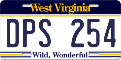 WV license plate DPS254