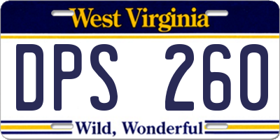 WV license plate DPS260