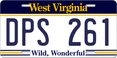 WV license plate DPS261