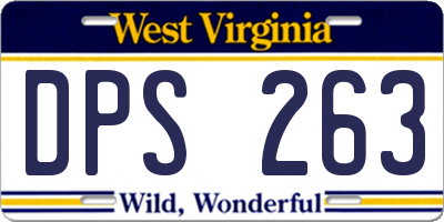 WV license plate DPS263