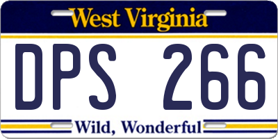 WV license plate DPS266