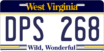 WV license plate DPS268