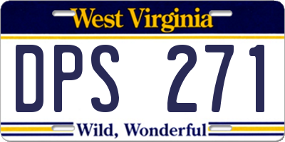 WV license plate DPS271