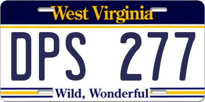 WV license plate DPS277