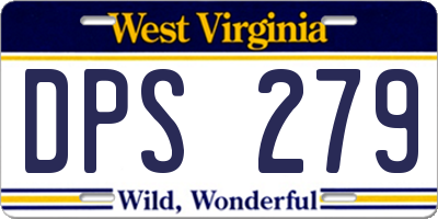 WV license plate DPS279
