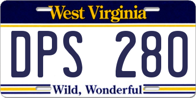 WV license plate DPS280