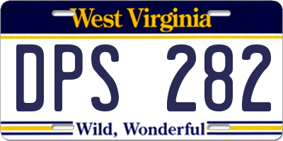 WV license plate DPS282