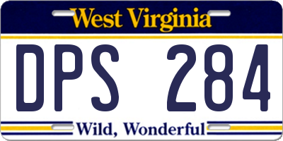 WV license plate DPS284