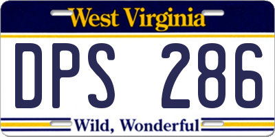 WV license plate DPS286