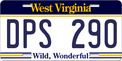 WV license plate DPS290