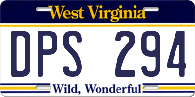 WV license plate DPS294