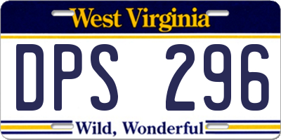 WV license plate DPS296