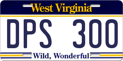 WV license plate DPS300