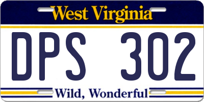 WV license plate DPS302