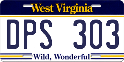 WV license plate DPS303