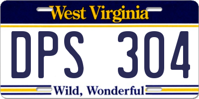 WV license plate DPS304