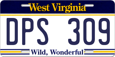 WV license plate DPS309