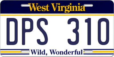 WV license plate DPS310