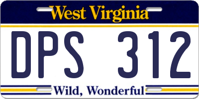 WV license plate DPS312