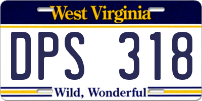 WV license plate DPS318