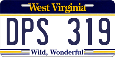 WV license plate DPS319