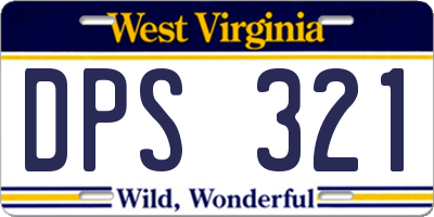 WV license plate DPS321