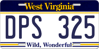 WV license plate DPS325