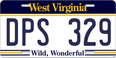 WV license plate DPS329
