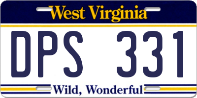 WV license plate DPS331