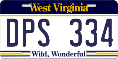 WV license plate DPS334