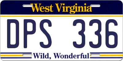 WV license plate DPS336