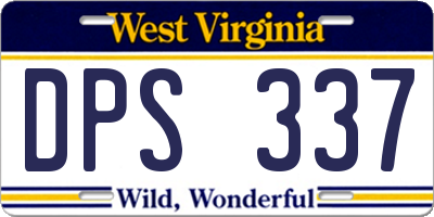 WV license plate DPS337