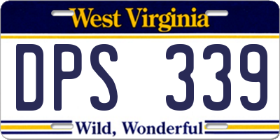 WV license plate DPS339
