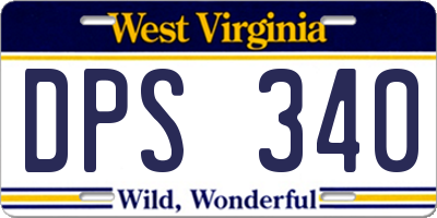 WV license plate DPS340