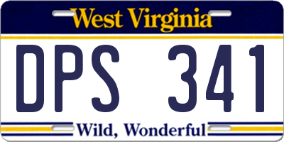 WV license plate DPS341