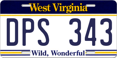 WV license plate DPS343