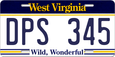 WV license plate DPS345