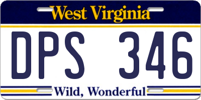 WV license plate DPS346
