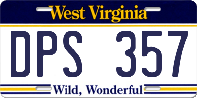 WV license plate DPS357