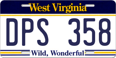 WV license plate DPS358