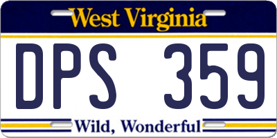 WV license plate DPS359
