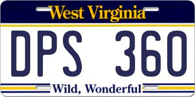 WV license plate DPS360