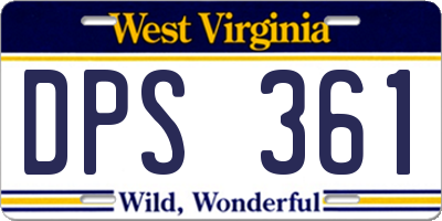WV license plate DPS361