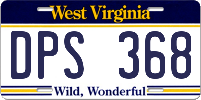 WV license plate DPS368