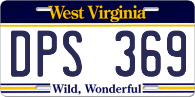 WV license plate DPS369