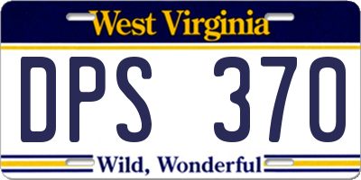WV license plate DPS370