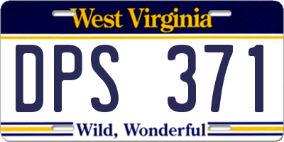 WV license plate DPS371