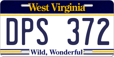 WV license plate DPS372