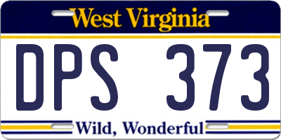WV license plate DPS373