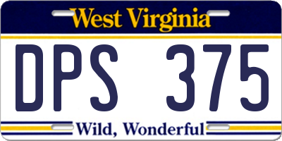 WV license plate DPS375